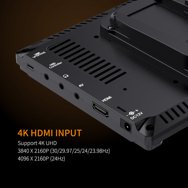 FEELWORLD FW759 7 tommer slank DSLR kamera Field Monitor HD Video Assist IPS 1280x800 4K HDMI AV med F550 batteri