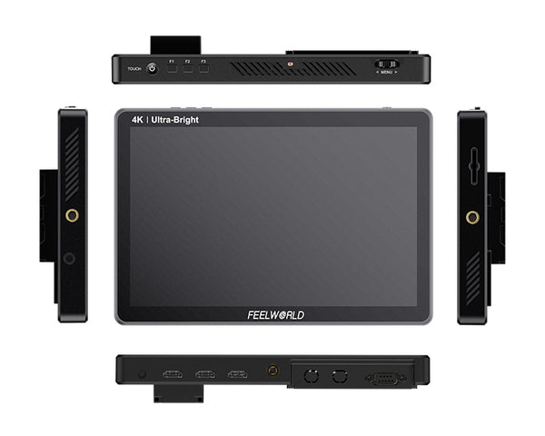 FEELWORLD LUT11H 10.1 pouces Ultra lumineux 2000nit DSLR caméra moniteur de champ écran tactile 4K HDMI F970 alimentation externe et Kit d'installation