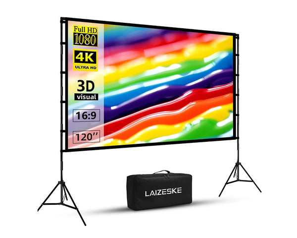 LAIZESKE Portable 120 inch Projector Screen with Stand