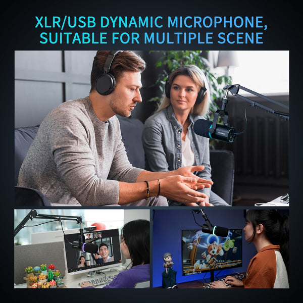 FEELWORLD PM1 XLR USB dinamički mikrofon za Podcasting Snimanje Igre Streaming uživo