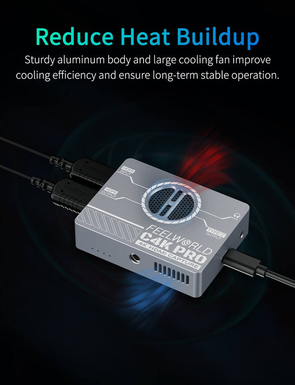 FEELWORLD C4K PRO 4K Capture Card for Gaming Streaming, Up to 4K60 Capture