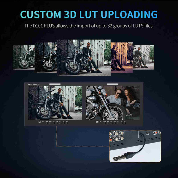 D101 PLUS Dual 10.1 Inch 4RU Rackmount Monitor 4K HDMI SDI 1920x1200IPS