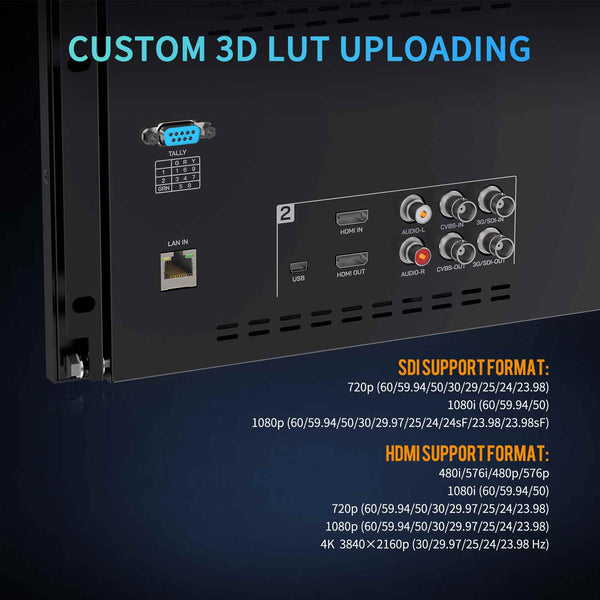 D101 PLUS Dual 10.1 Inch 4RU Rackmount Monitor 4K HDMI SDI 1920x1200IPS