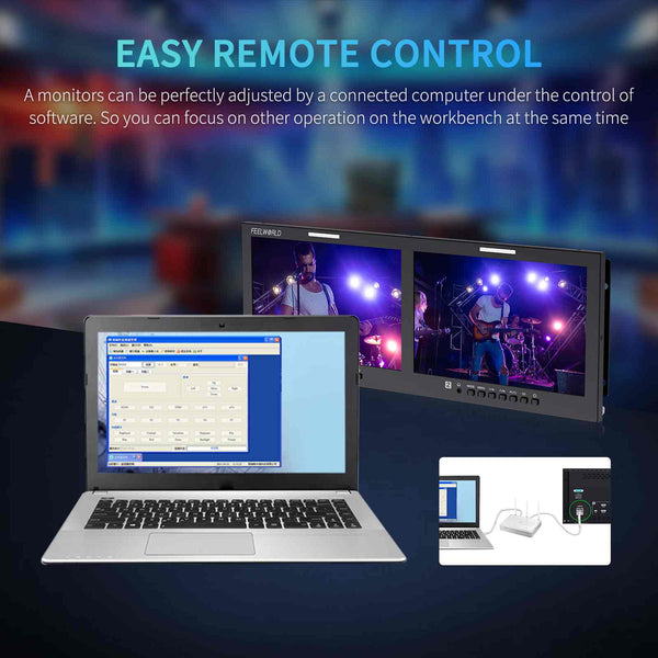 D101 PLUS Dual 10.1 Inch 4RU Rackmount Monitor 4K HDMI SDI 1920x1200IPS
