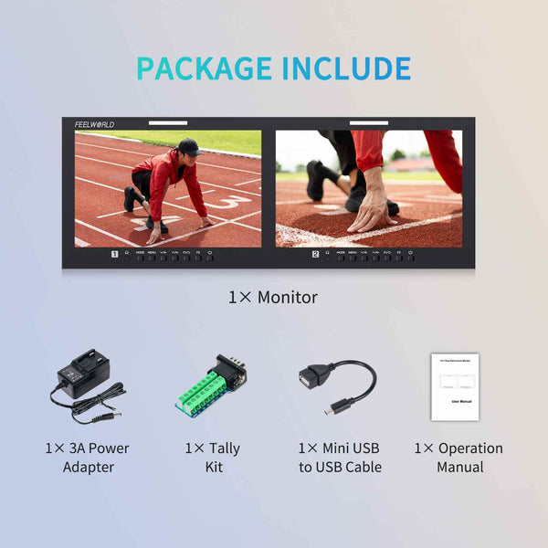 D101 PLUS Dual 10.1 Inch 4RU Rackmount Monitor 4K HDMI SDI 1920x1200IPS