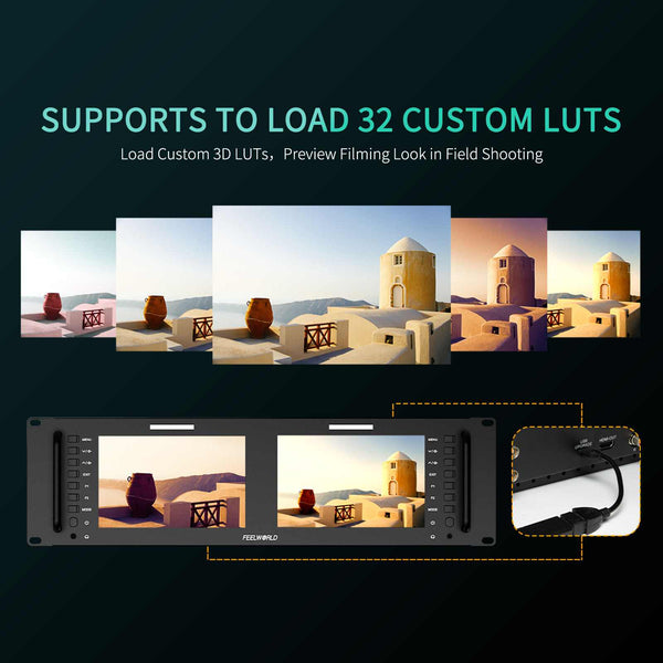 FEELWORLD D71 PLUS 7 Inch 3RU HDMI SDI Rack Mount Monitor With Waveform and LUT