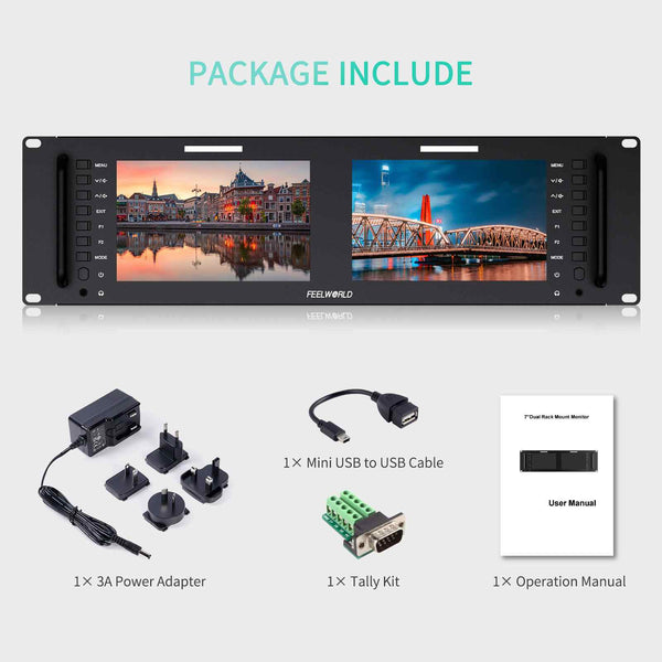 FEELWORLD D71 PLUS 7 Inch 3RU HDMI SDI Rack Mount Monitor With Waveform and LUT