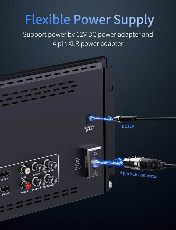 FEELWORLD FRM1001G Dual 10.1 Inch 4RU Rackmount Monitor 12G SDI 4K HDMI 1920x1200 IPS
