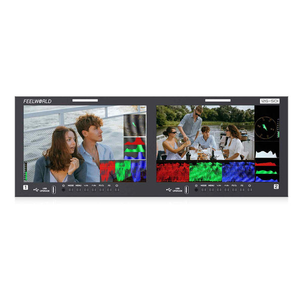 FEELWORLD FRM1001G Dual 10.1 Inch 4RU Rackmount Monitor 12G SDI 4K HDMI 1920x1200 IPS
