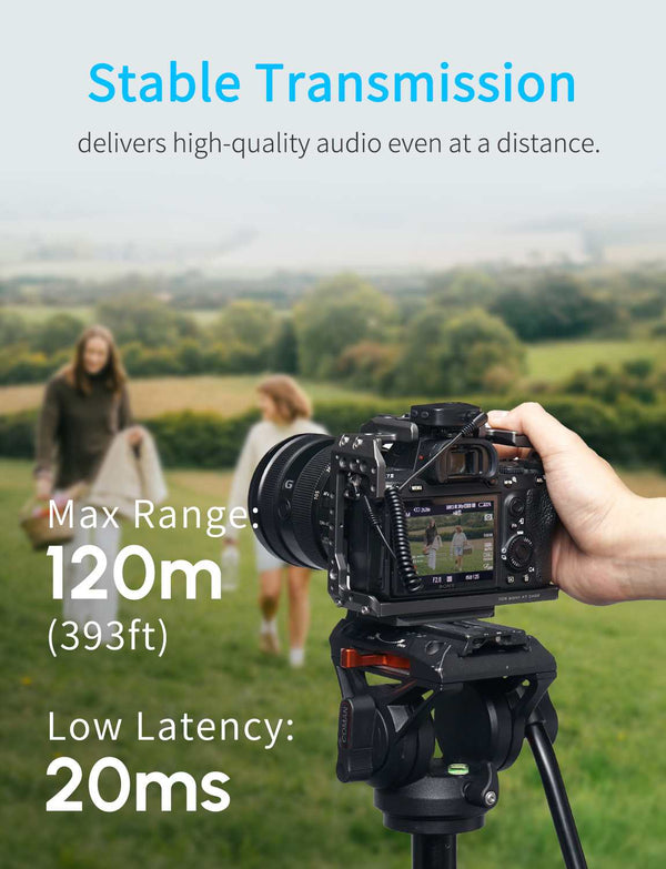 FEELWORLD LM1 Wireless Lavalier Microphone for Phone Computer Camera 2TX+1RX+Charging Case