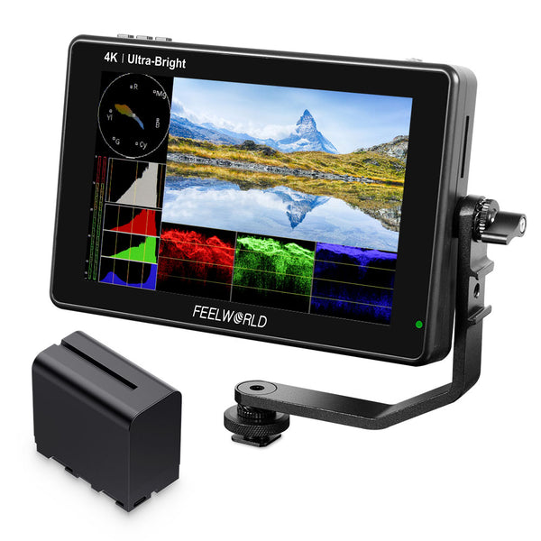 FEELWORLD LUT7 7 hüvelykes Ultra Bright 2200nit érintőképernyős kamera DSLR terepi monitor 3D Lut-tal F970 akkumulátorral