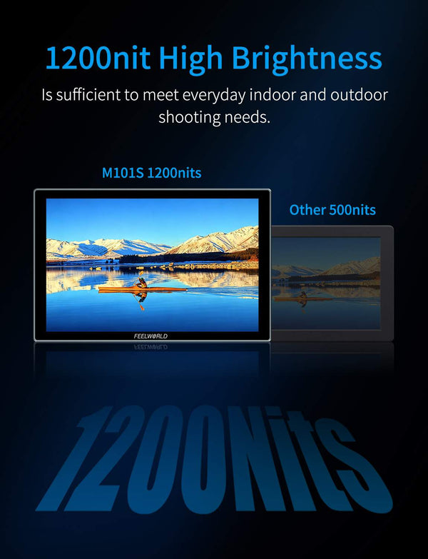FEELWORLD M101S 10.1" 1200NIT Multiple Screen Monitor 1920x1200 IPS 3G-SDI HDMI 2.0 LUT HDR