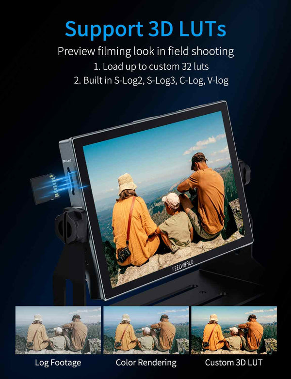 FEELWORLD M101S 10.1" 1200NIT Multiple Screen Monitor 1920x1200 IPS 3G-SDI HDMI 2.0 LUT HDR