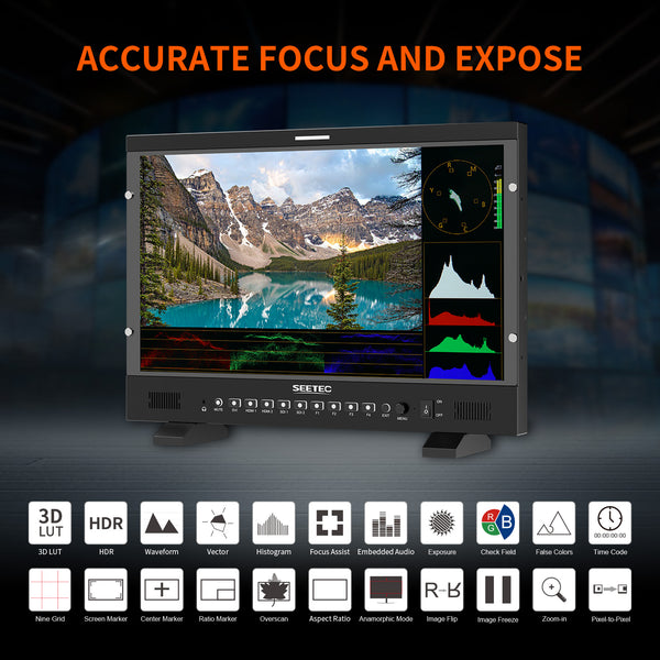 SEETEC P215 PRO 21.5 inch 1000nit High Bright Broadcast Director Monitor with Waveform LUT HDMI SDI