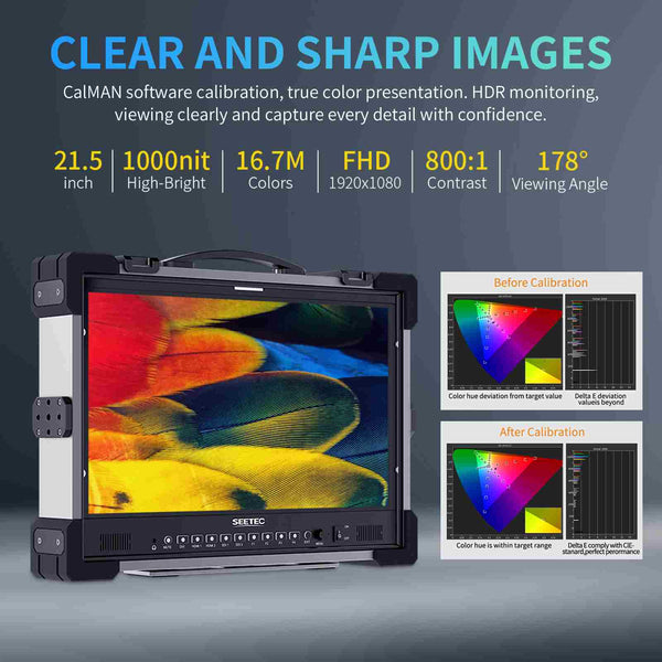 SEETEC P215 PRO-CO 21.5 inch 1000nit High Bright Portable Protective Broadcast Monitor with SDI HDMI