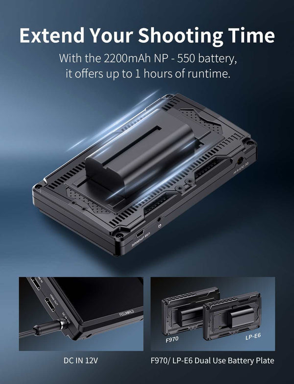 FEELWORLD S55E 5.5 Inch 500 nit Field DSLR Camera Monitor FHD IPS Support 4K HDMI Input Output