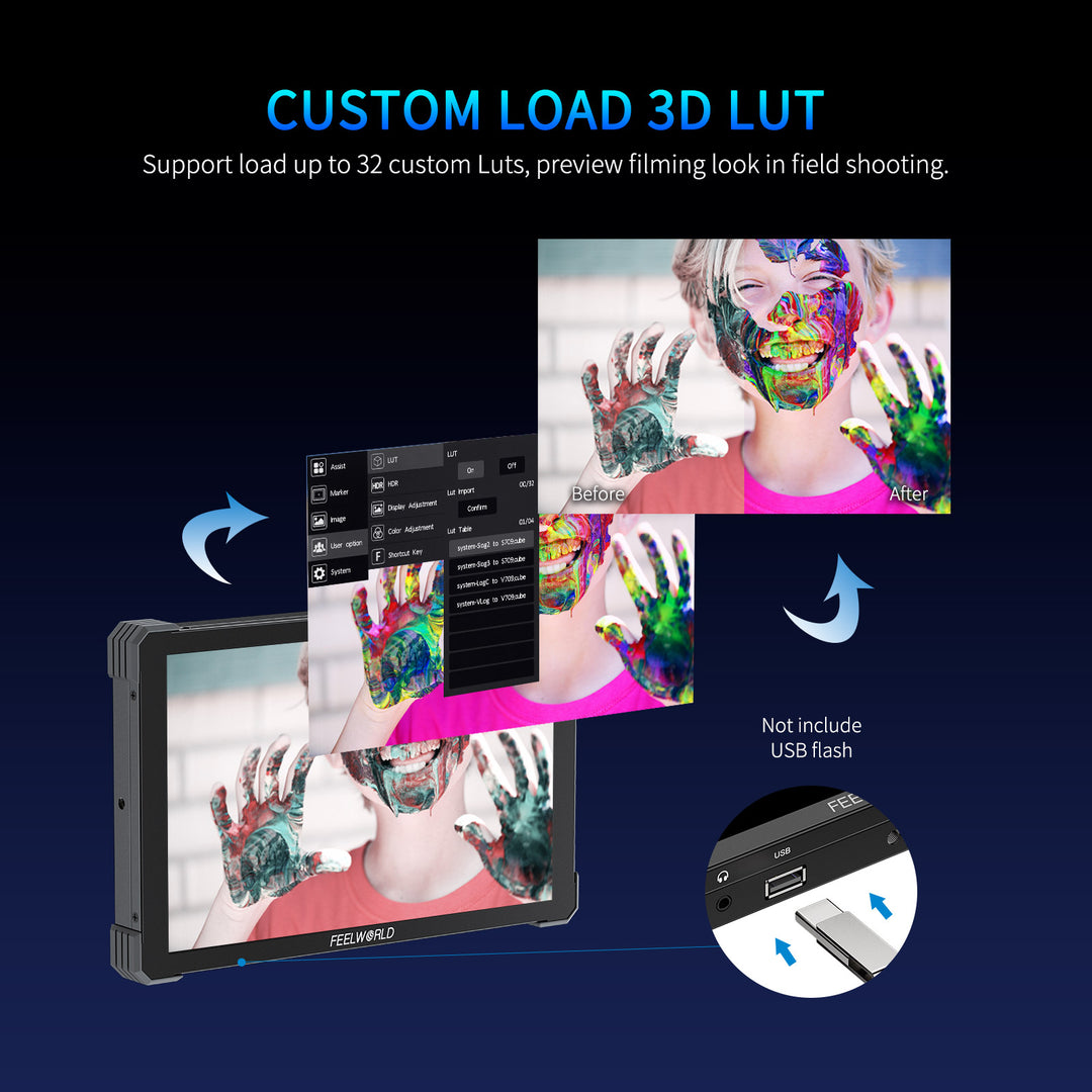 Feelworld T10 10.1" FHD Touchscreen Camera Field LED Monitor