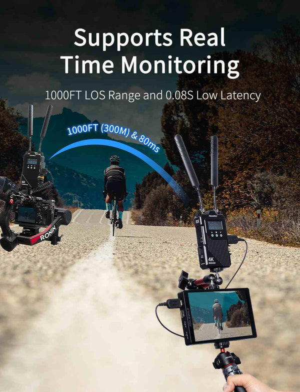 FEELWORLD WT1S 4K Wireless Video Transmission System SDI+Dual HDMI Full Duplex Intercom Live Streaming