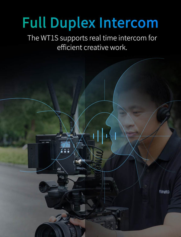 FEELWORLD WT1S 4K Wireless Video Transmission System SDI+Dual HDMI Full Duplex Intercom Live Streaming