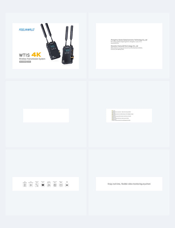 FEELWORLD WT1S 4K Wireless Video Transmission System SDI+Dual HDMI Full Duplex Intercom Live Streaming