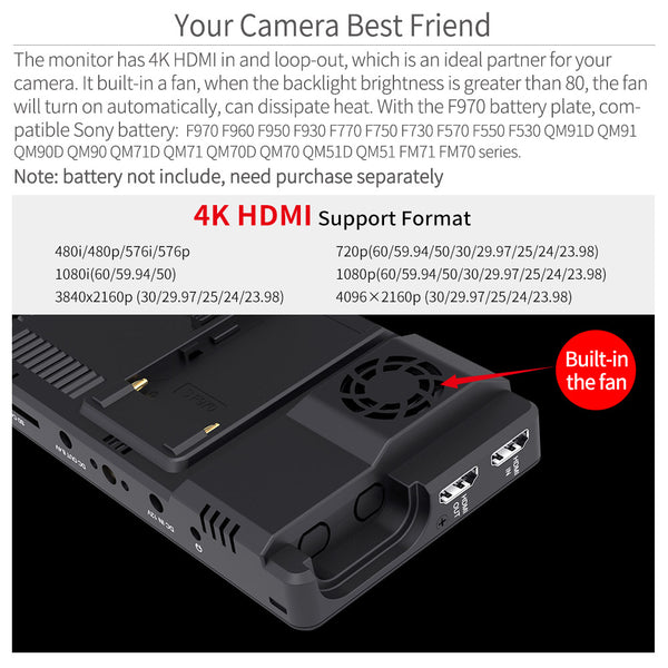 FEELWORLD LUT6 6 "2600nits HDR/3D LUTหน้าจอสัมผัสกล้องDSLR Field Monitorพร้อมรูปคลื่น4K HDMIพร้อมF970แบตเตอรี่และกระเป๋า