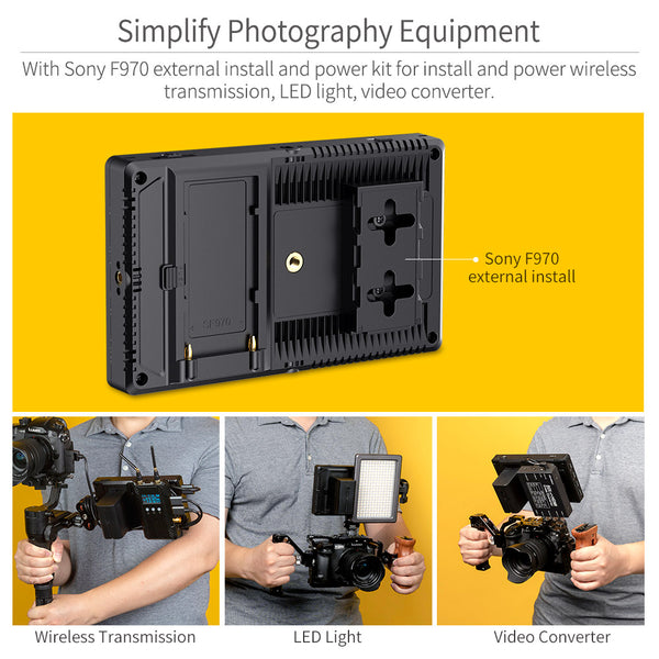 FEELWORLD F7 PRO 7 pouces 3D LUT écran tactile DSLR caméra directeur de terrain moniteur AC 1920X1200 IPS volet avec batterie F750