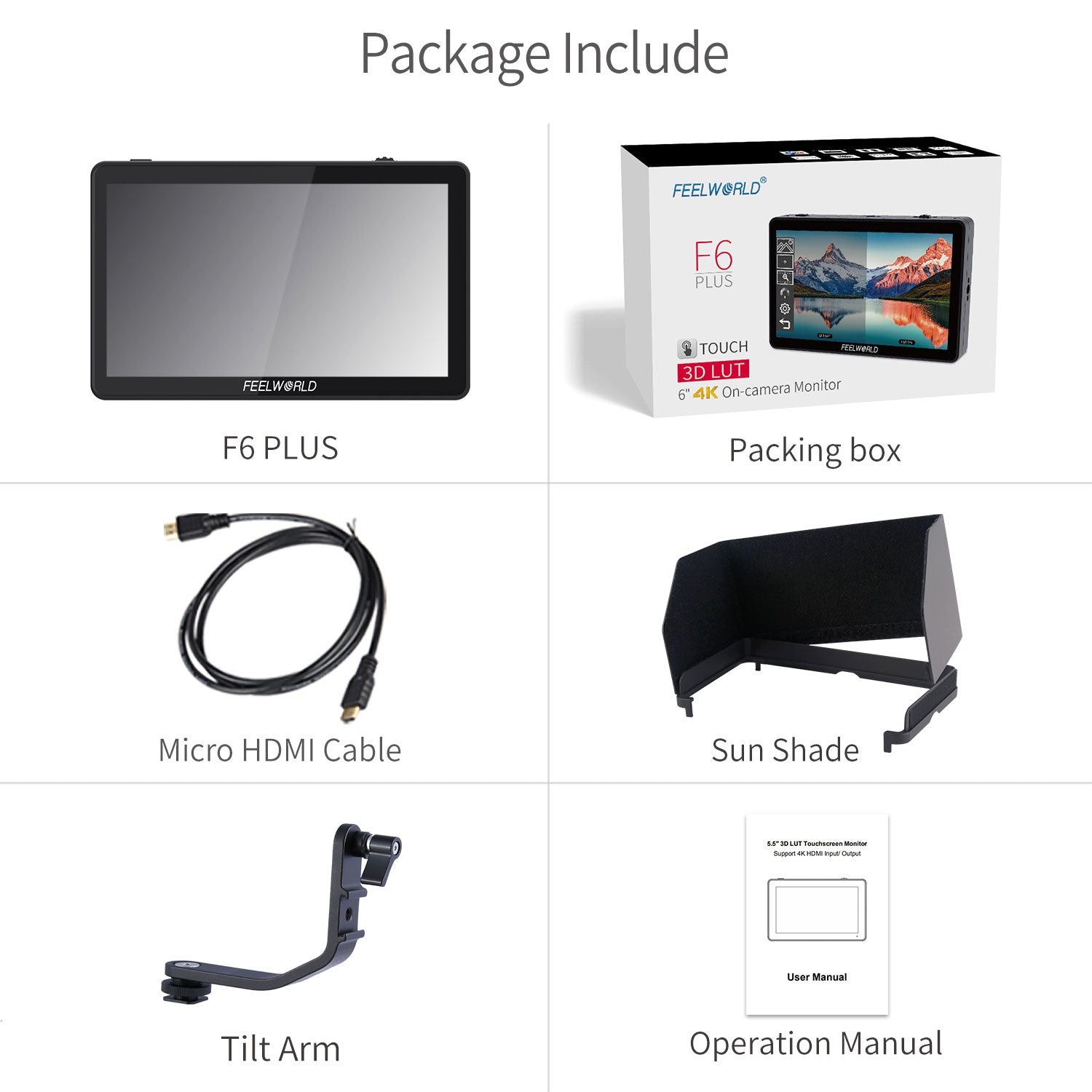 FEELWORLD F6 5.5” 3D LUT Touchscreen 4K HDMI Field Monitor – feelworld store