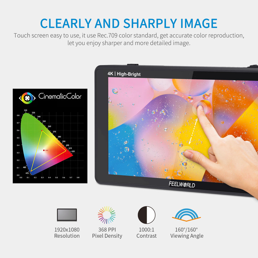 FEELWORLD LUT6E 6" 1600nit High Bright Touchscreen DSLR Camera Field Monitor