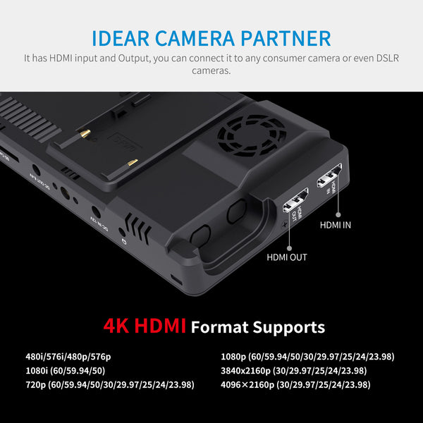 FEELWORLD LUT6E 6 インチ 1600nit 高輝度タッチスクリーン DSLR カメラ フィールド モニター