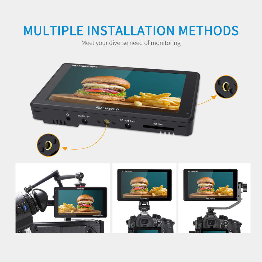 FEELWORLD LUT6E 6" 1600nit High Bright Touchscreen DSLR Camera Field Monitor