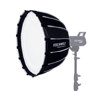 FEELWORLD FSP60 便携式深抛物线柔光箱，60 厘米 23.6 英寸，适用于 Bowens 安装视频演播室灯