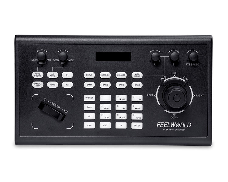 FEELWORLD KBC10 PTZ Camera Controller with Joystick and Keyboard Control LCD Display PoE Supported