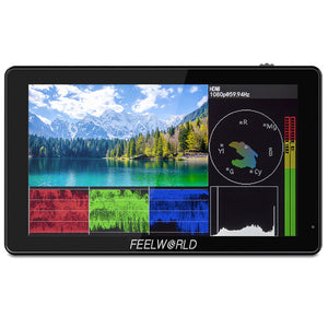 FEELWORLD LUT5 5.5 pollici 3000nit Touchscreen DSLR Camera Monitor da campo F970 Kit di alimentazione e installazione