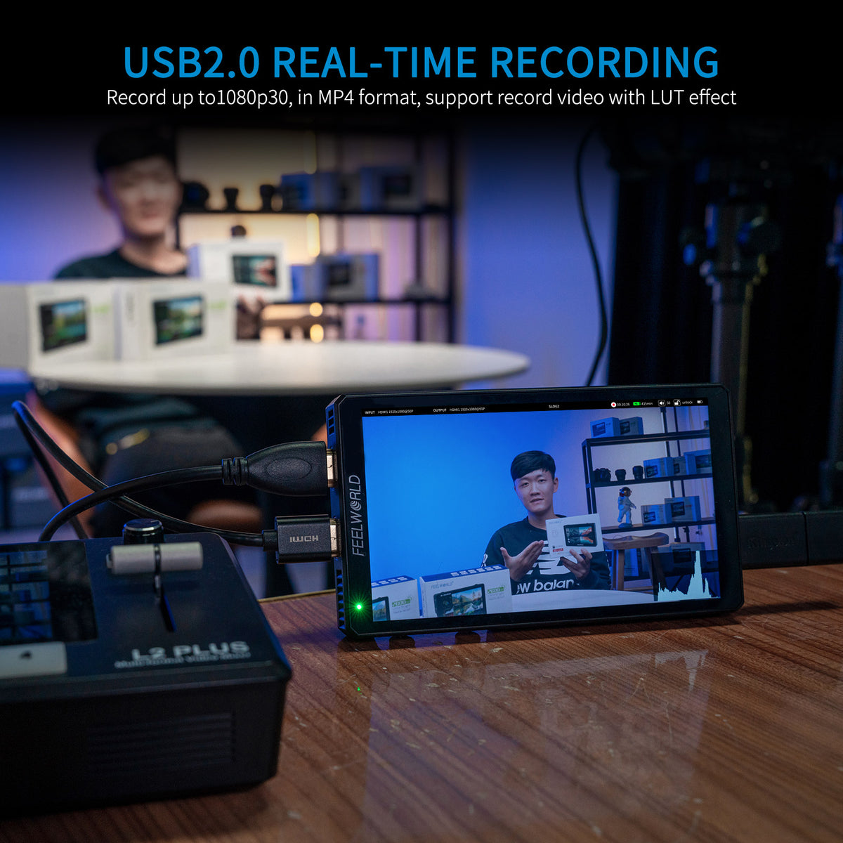 FEELWORLD CUT6 6 Inch Recording Monitor Field Camera DSLR USB2.0 recor ...