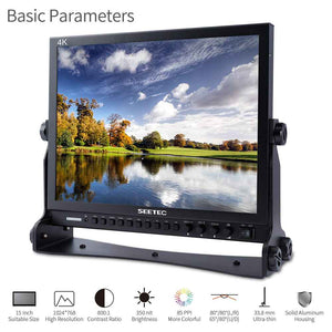 SEETEC P150-3HSD 15 Inch 1024X768 Broadcast Director Monitor with Peaking Focus Assist 3G SDI HDMI