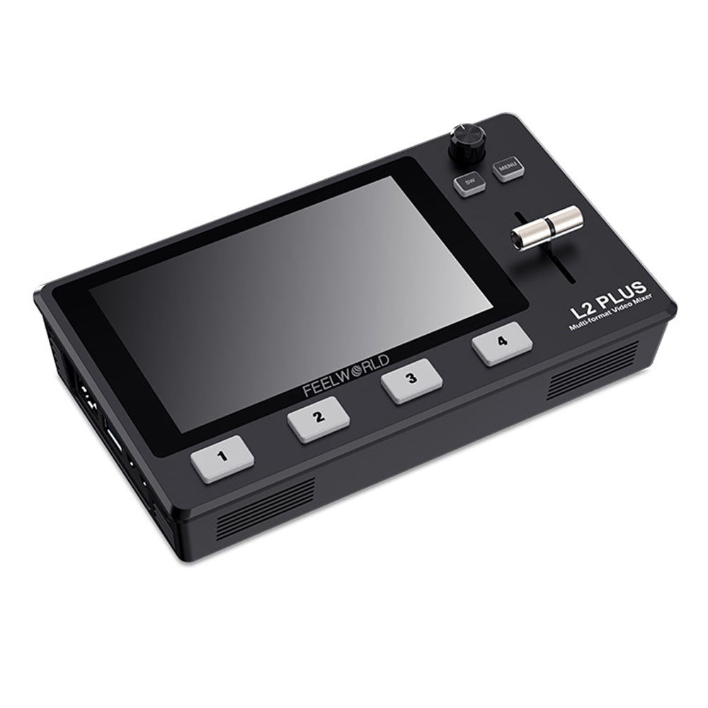 FEELWORLD L4 10.1" Switcher Video Con Touchscreen, Anteprima In Tempo Reale Su 5 Ingressi, PST/PGM E Controllo Intuitivo Per Streaming
