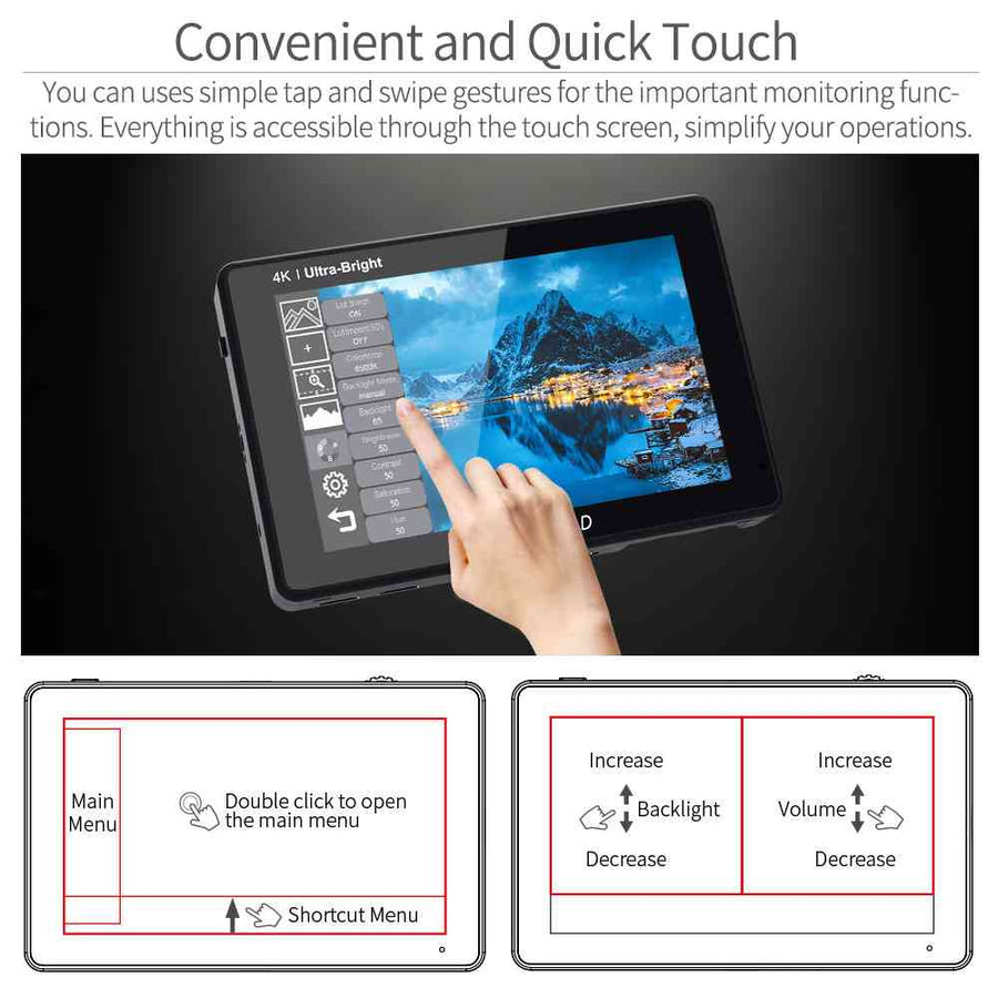 touchscreen 4k monitor camera