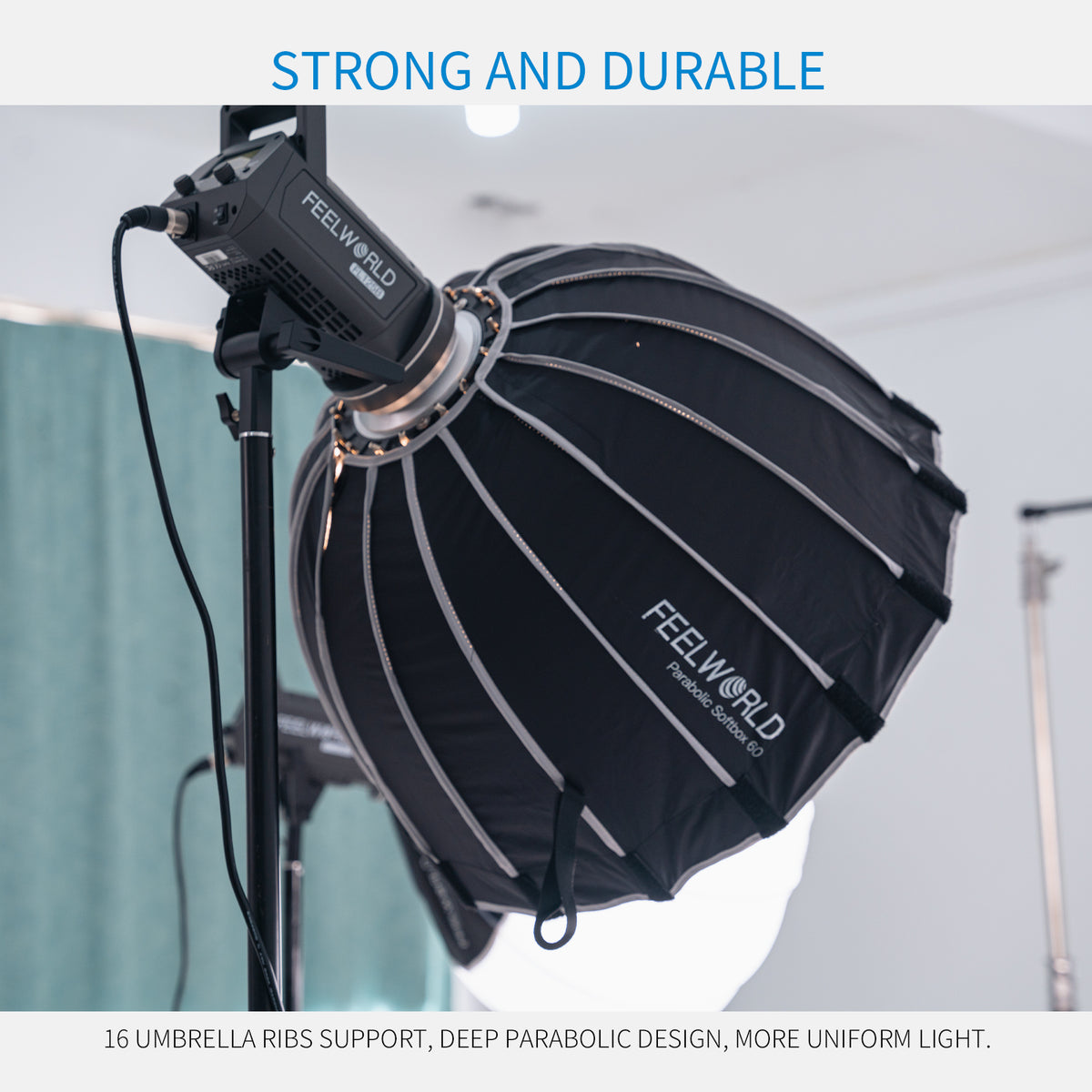 Deep Softbox FEELWORLD FSP60 Portable Deep Parabolic Softbox 60cm 23.6 Inch for ...