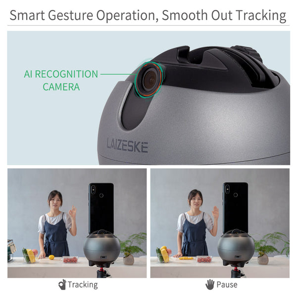 LAIZESKE LA8 Smart Robot Cameraman 360 Rotation Auto Tracking Phone Holder AI Gesture Recognition