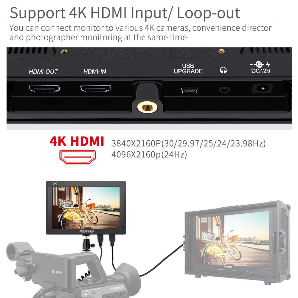 FEELWORLD FH7 7-Zoll-DSLR-On-Camera-Feldmonitor 4K-HDMI-Eingang/Ausgang –  offizieller Feelworld-Shop