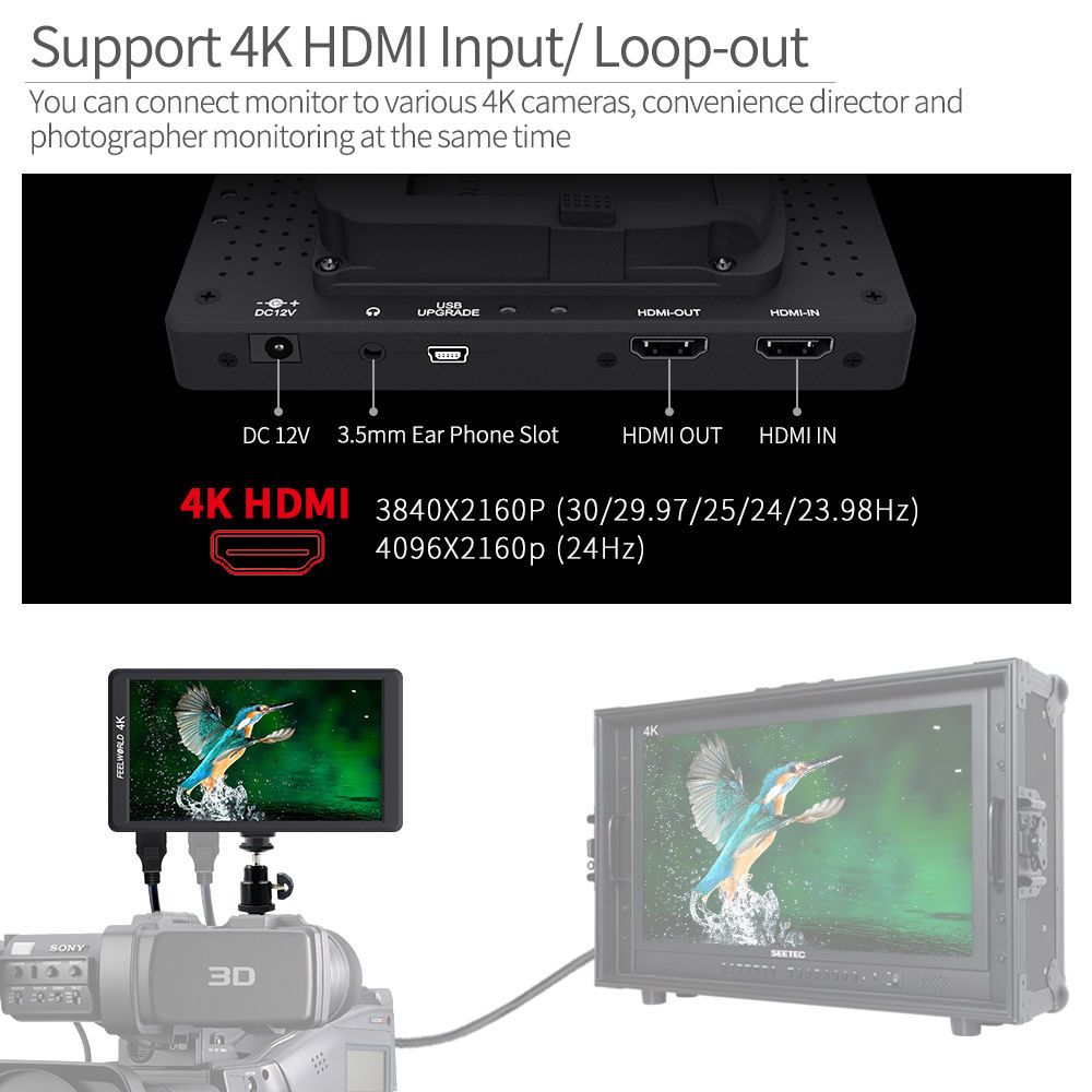 FEELWORLD F570 Inch Small 4K HDMI On Camera field Monitor full