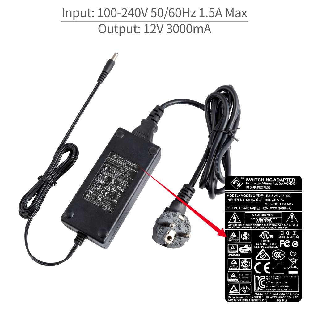 12V/1.5A Wall plug adaptor INT