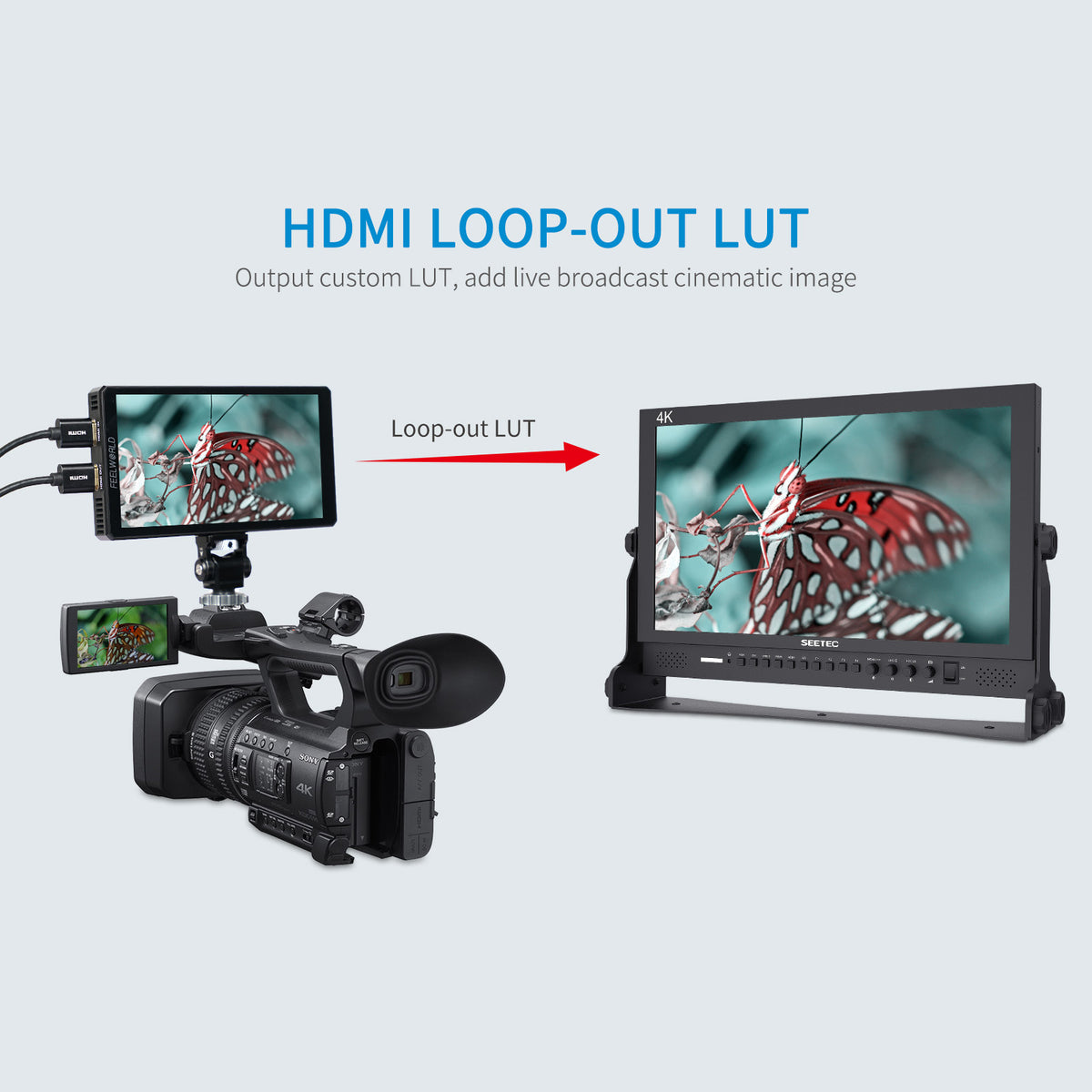 FEELWORLD CUT6 6 Inch Recording Monitor Field Camera DSLR USB2.0 recor ...