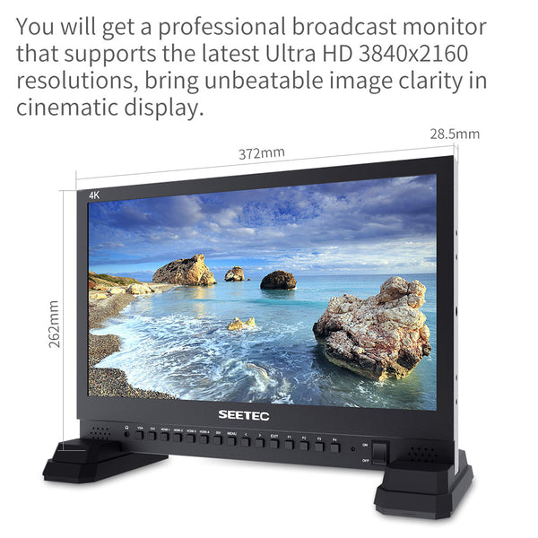 SEETEC 4K156-9HSD 15.6 inch 4K 3840x2160 Director Broadcast Monitor SDI 4 HDMI-ingang Quad Display