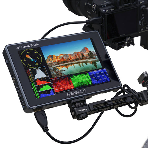 FEELWORLD L7 7 英寸 2200nits 触摸屏 DSLR 摄像机现场监视器铝制外壳 4K HDMI 输入输出