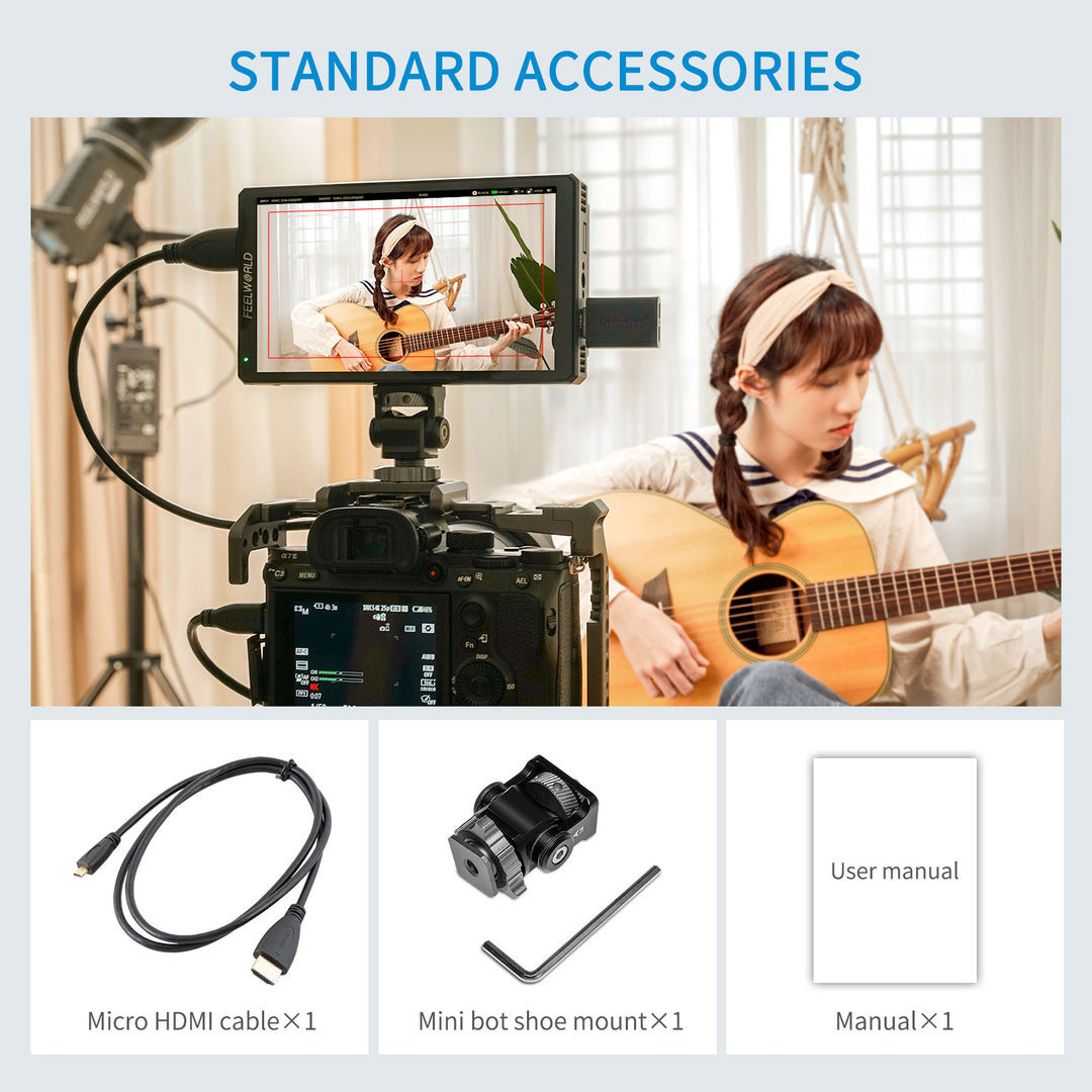 FEELWORLD CUT6 6 Inch Recording Monitor Field Camera DSLR USB2.0 recor ...