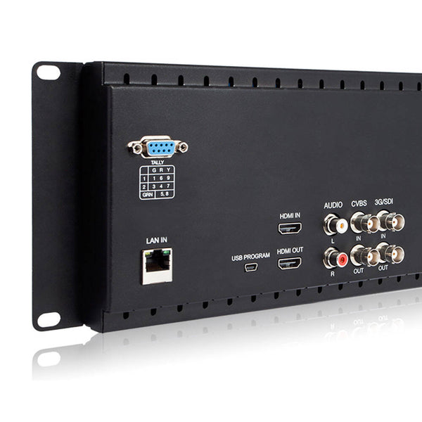 FEELWORLD D71デュアル7インチ3RUブロードキャストSDIラックマウントモニターIPS 3G SDI HDMI AV入力および出力