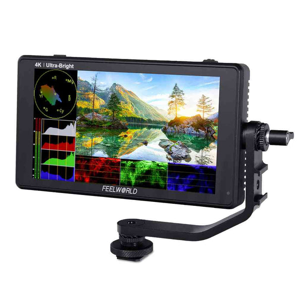 FEELWORLD LUT6 6 "2600nits HDR / 3D LUT Touchscreen DSLR Camera Field Monitor dengan Waveform 4K HDMI