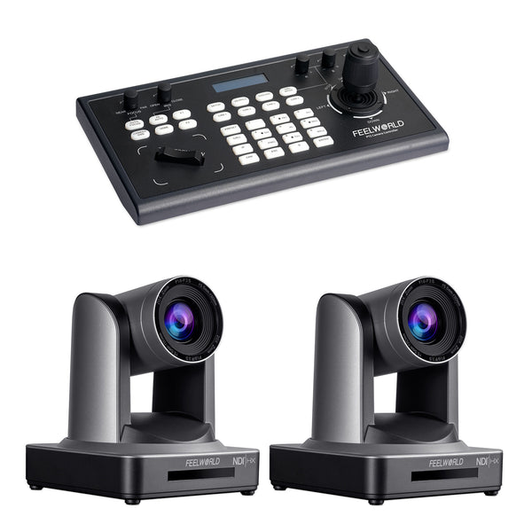Bộ điều khiển PTZ FEELWORLD KBC10 và Bộ gói 2 camera NDI20X PTZ