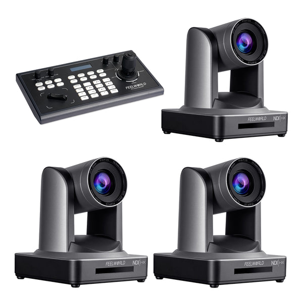 PTZ Controller + 3 NDI PTZ Cameras